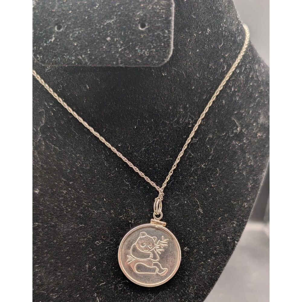Sterling 18" Chain • 1/4 oz .999 Silver Trade Unit • Panda Reverse Pendant